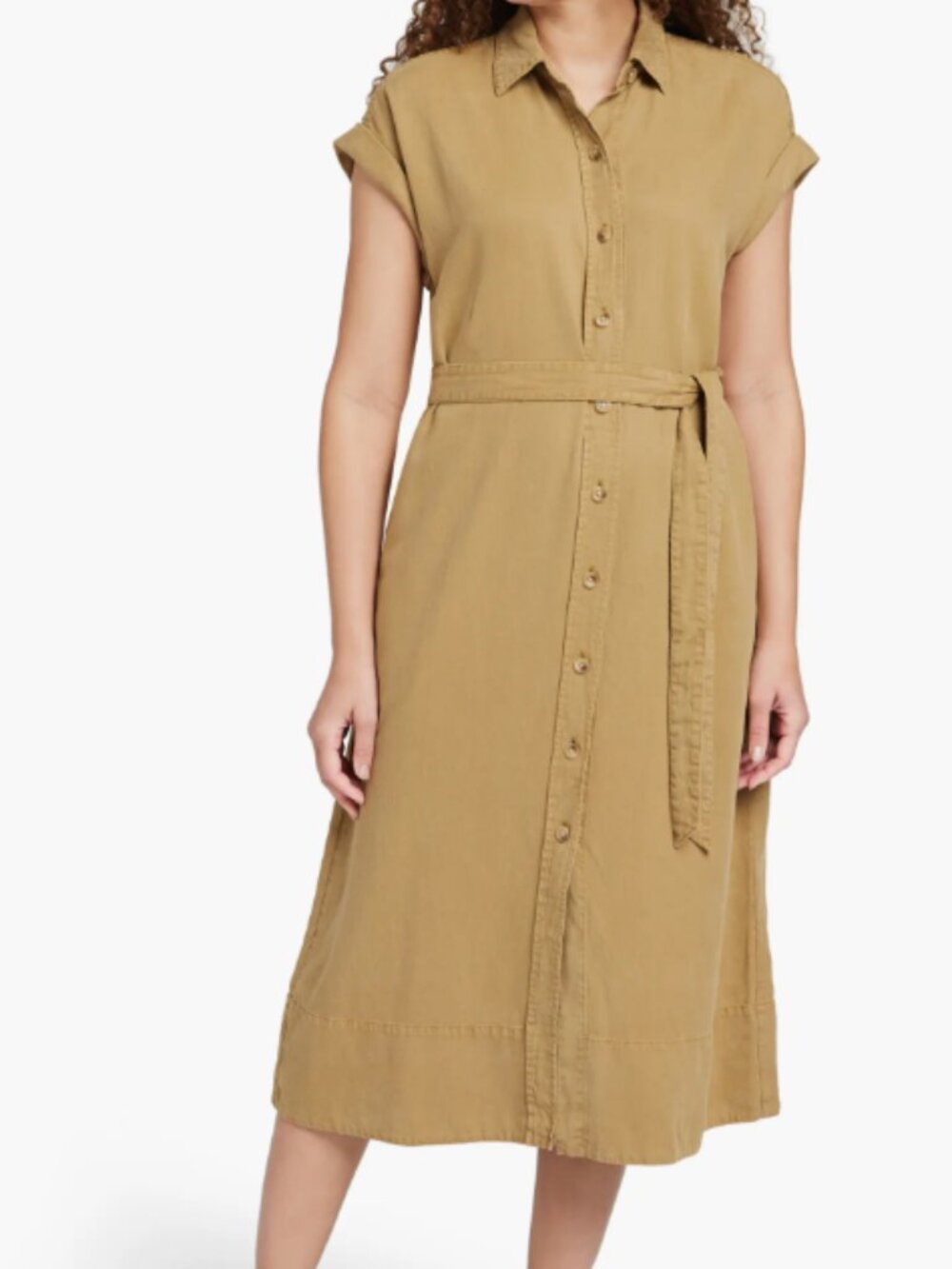 FAHERTY Short Sleeve Shirtdress Size Small Antique Bronze
